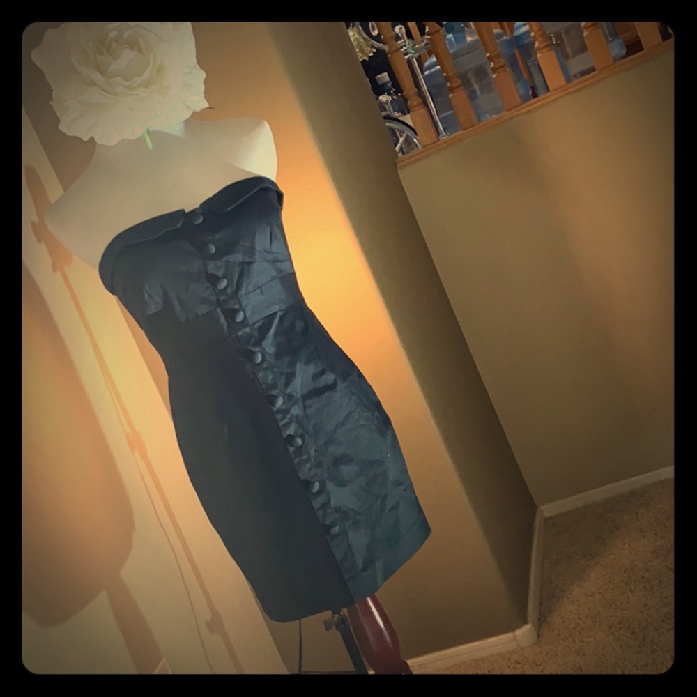NWT Black Button Mini Dress (Large)